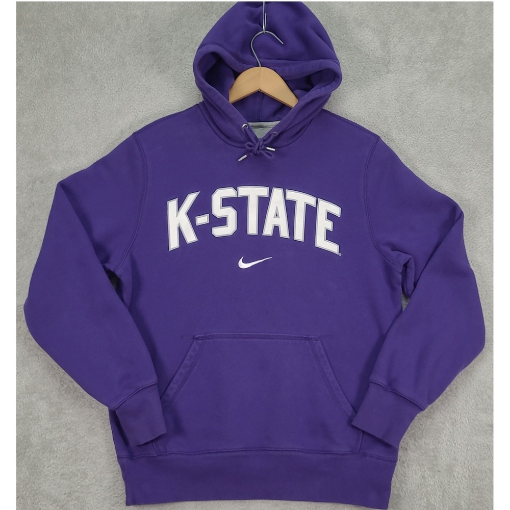 Nike Kansas State Wildcats Hoodie Mens Medium Purple K-STATE Pullover Sweatshirt